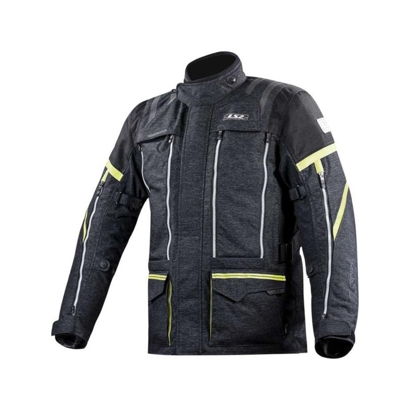 CAMPERA LS2 NEVADA BLACK HI-VI YELLOW 4 ESTACIONES